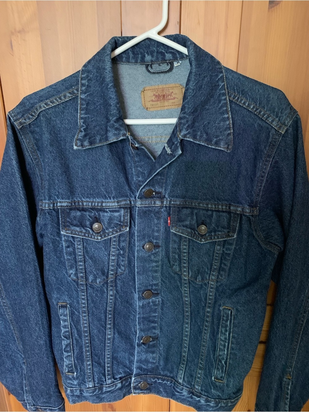 Levi’s 78500 Womens Denim Jacket Medium Dark Wash Trucker Button Y2K Classic
